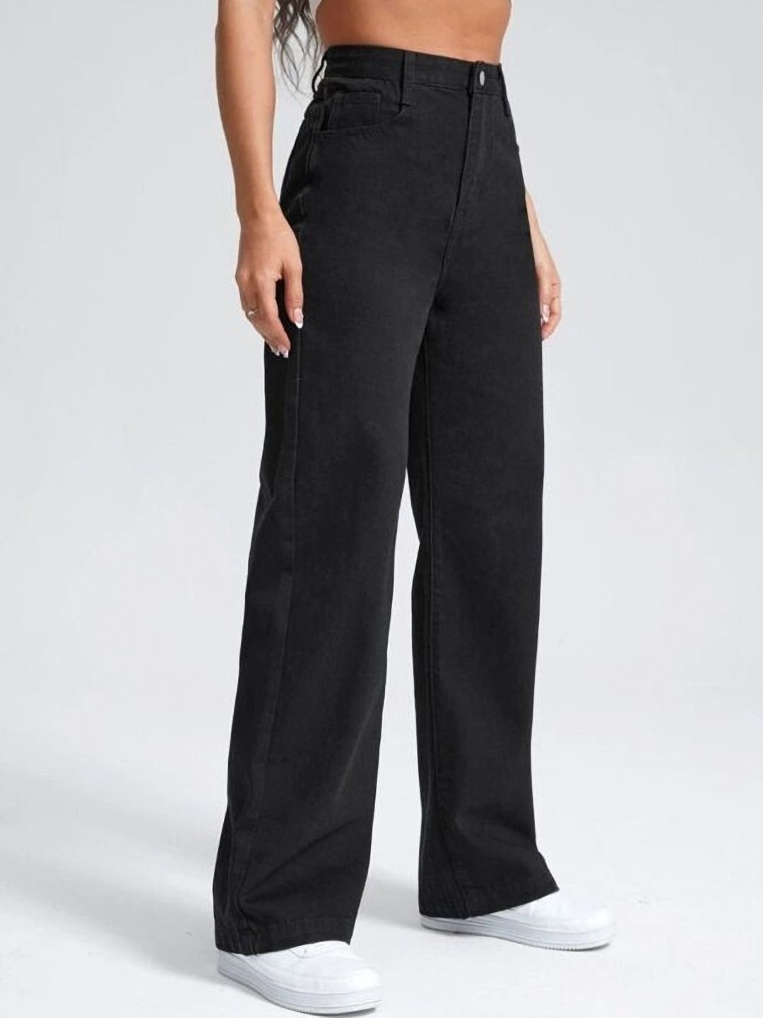 abc Women Straight Fit High Rise Black Jeans-picture-13