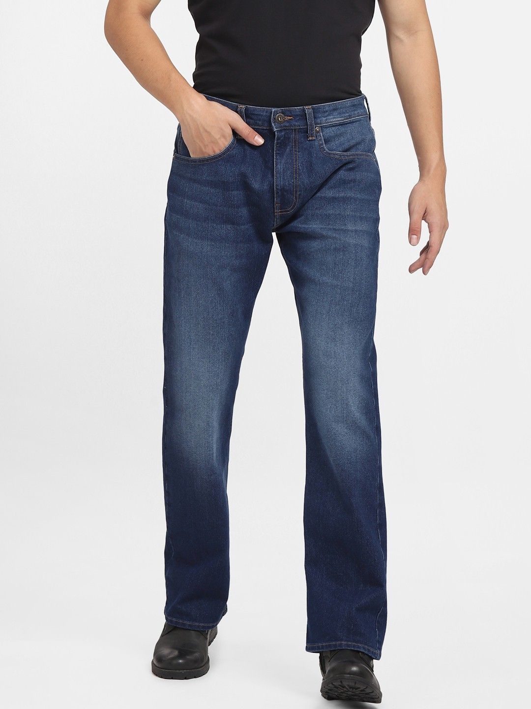 jack & jones Men Boot-Leg Mid Rise Blue Jeans-picture-10