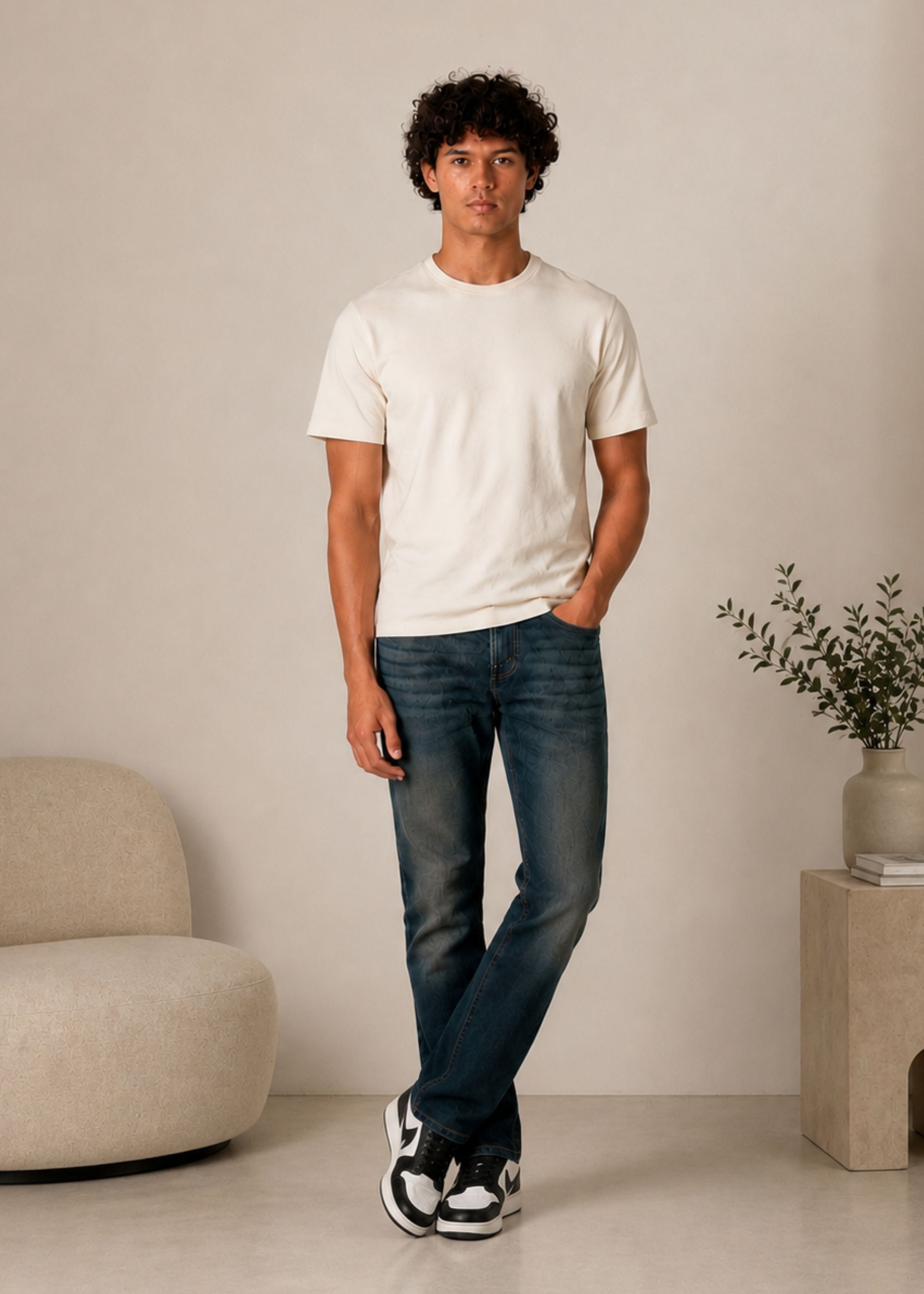 freakins Men Straight Fit High Rise Blue Jeans-picture-15