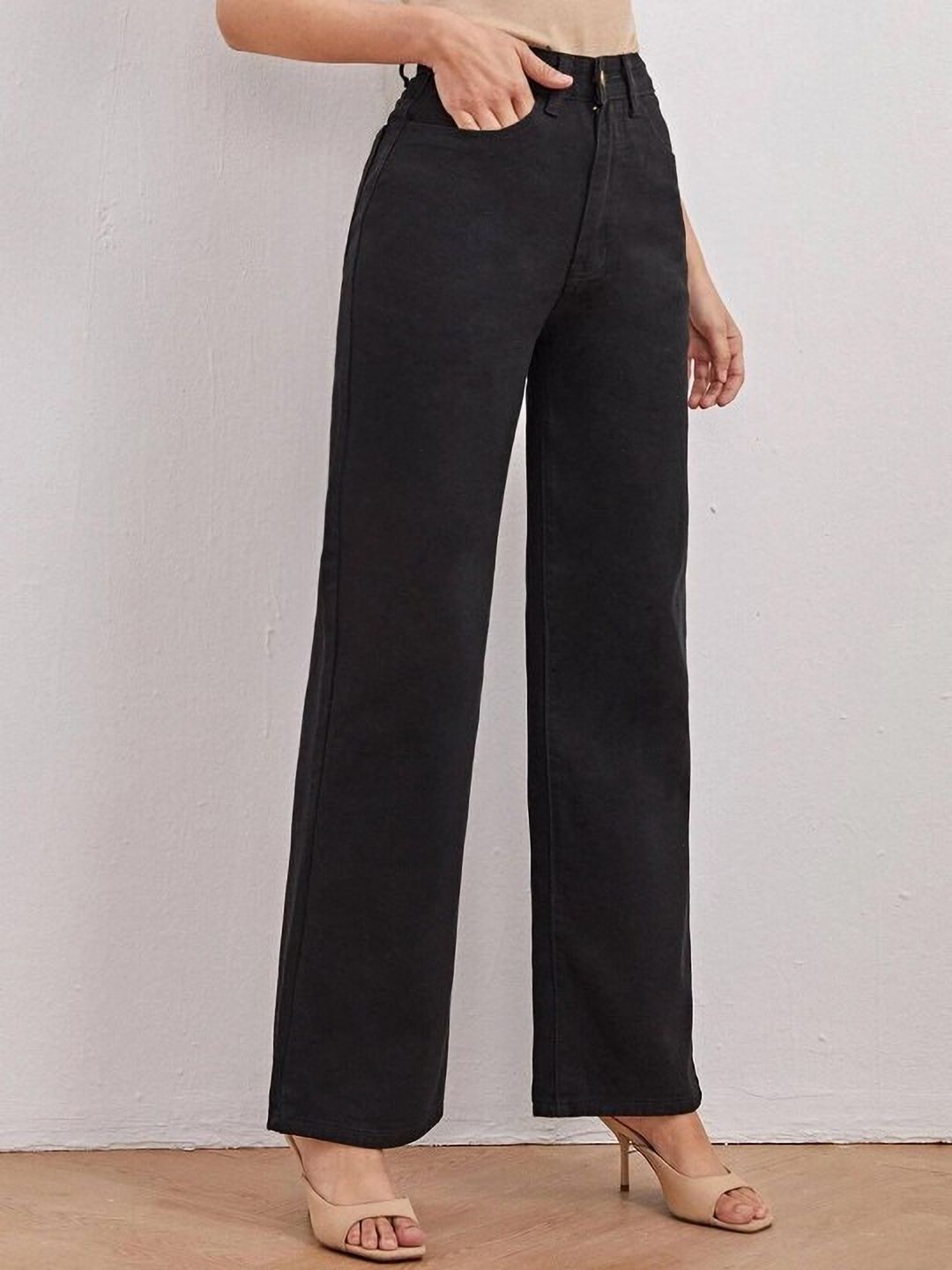 abc Women Straight Fit High Rise Black Jeans-picture-47