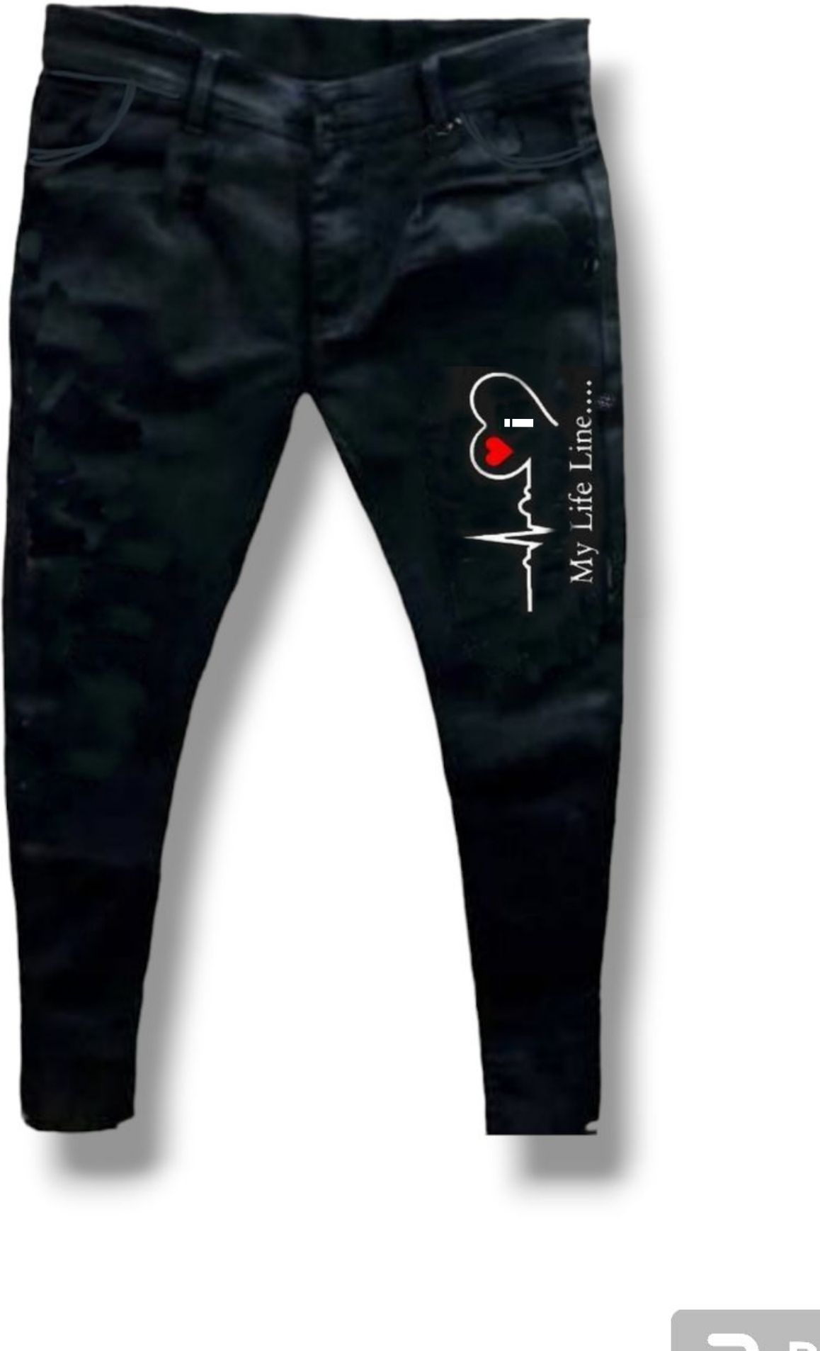 Men Slim Mid Rise Black Jeans