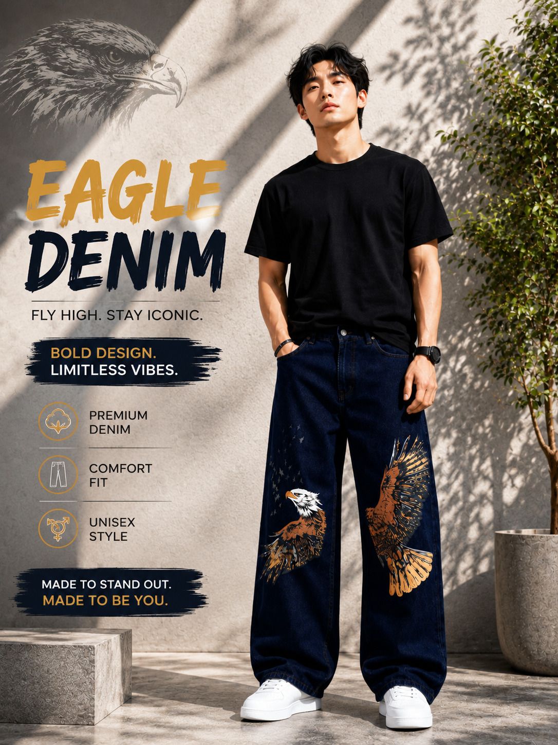 yanger boys Men Straight Fit Mid Rise Dark Blue Jeans-picture-24