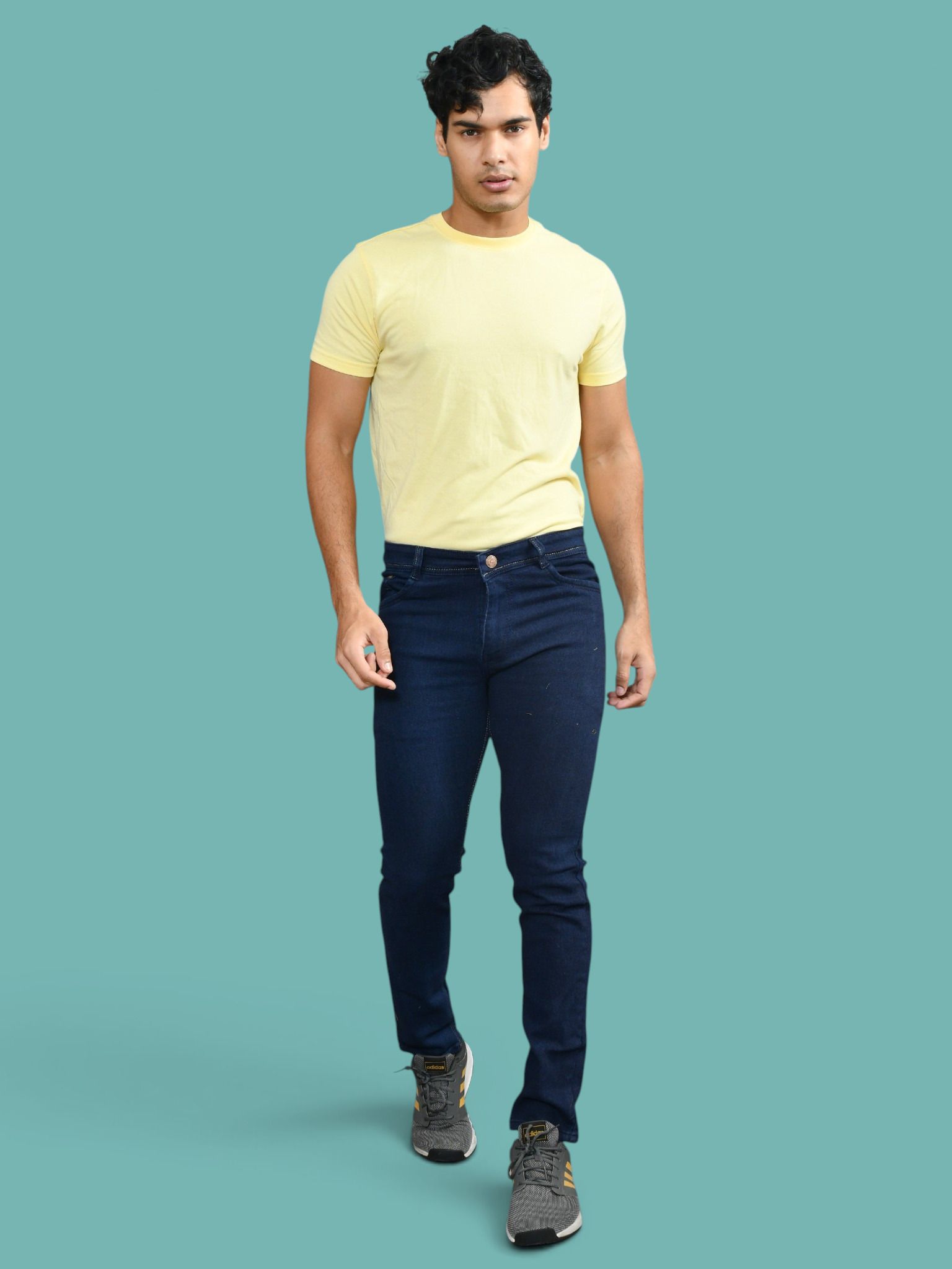 lzard Men Slim Mid Rise Dark Blue Jeans-picture-27