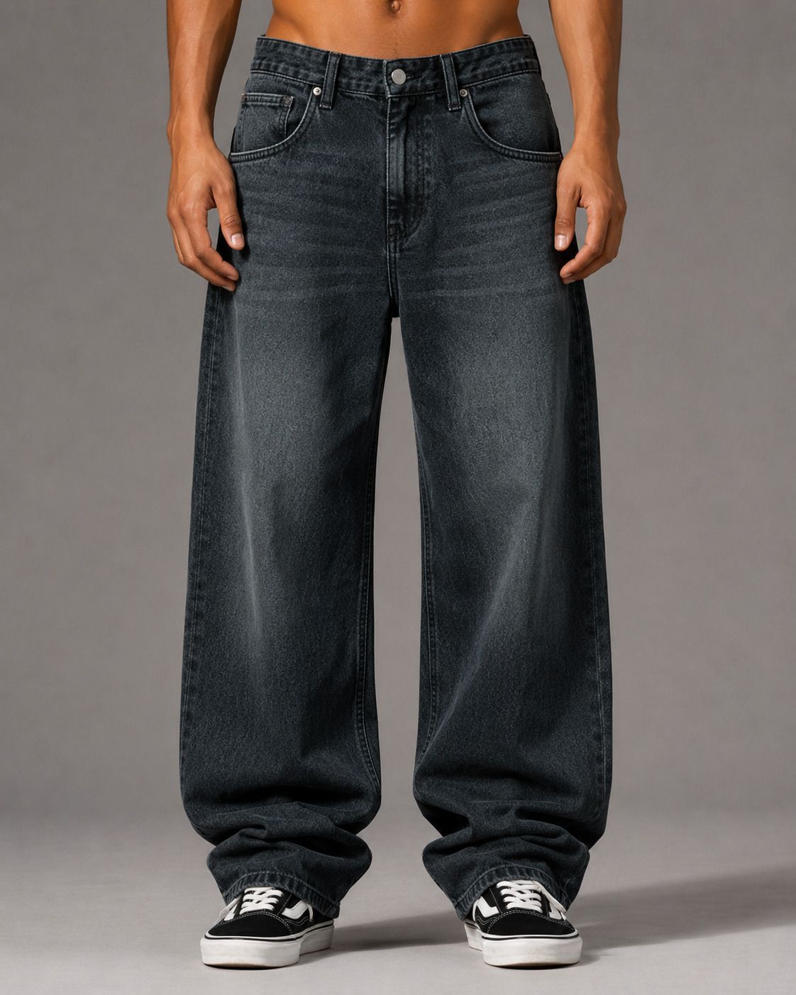 sanedi Men Baggy Fit High Rise Black Jeans-picture-17