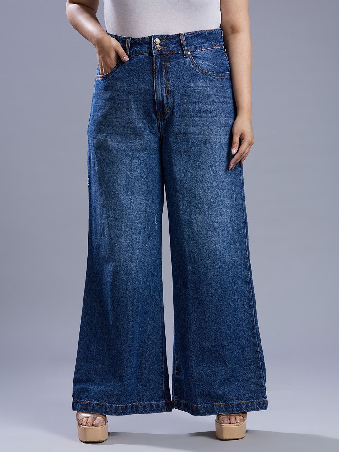 turning blue Women Loose Fit High Rise Blue Jeans-picture-12