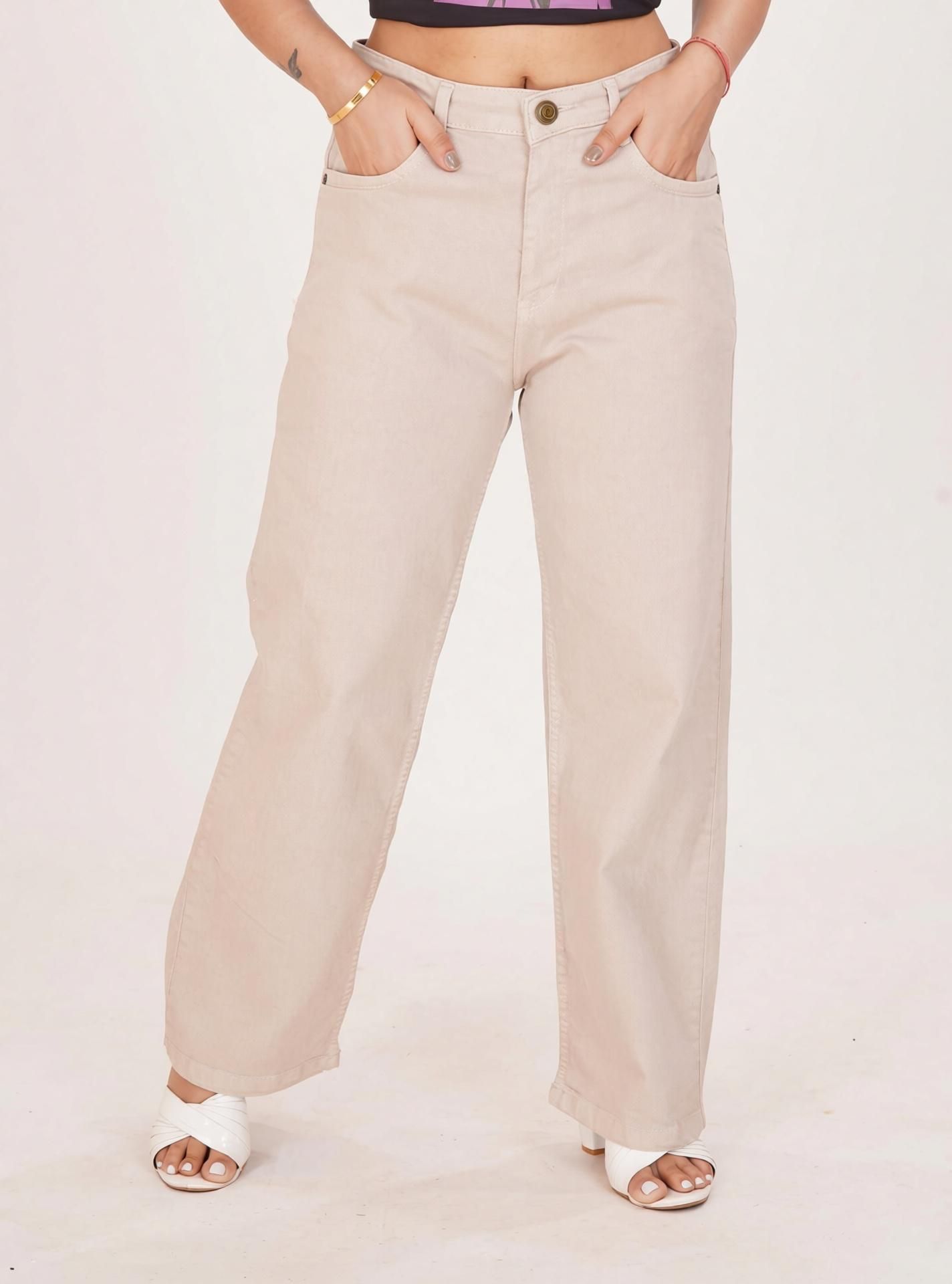 lapis lady Women Flared Mid Rise Beige Jeans-picture-21