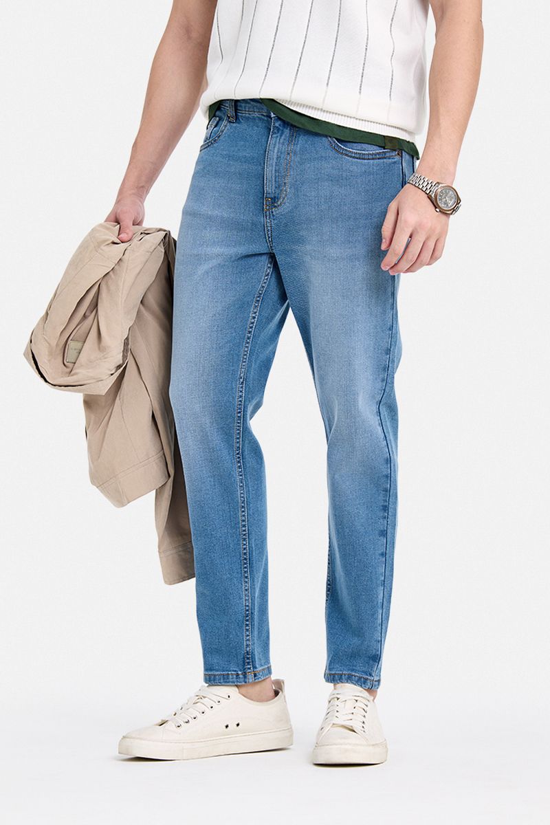 snitch Men Tapered Fit Mid Rise Light Blue Jeans-picture-43