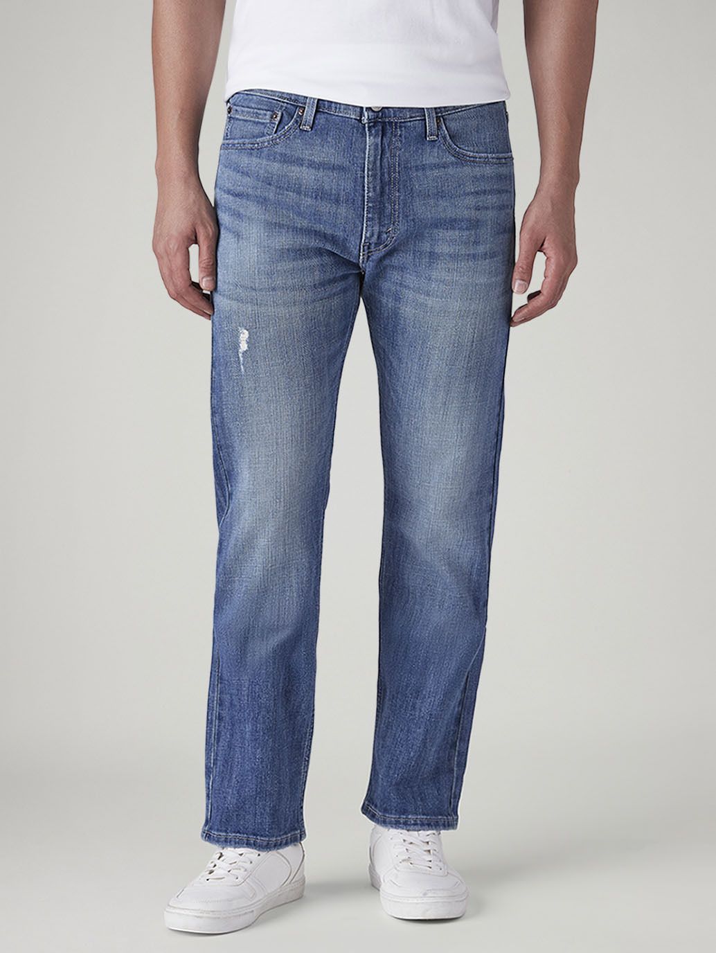 Men Straight Fit Mid Rise Blue Jeans-image-37
