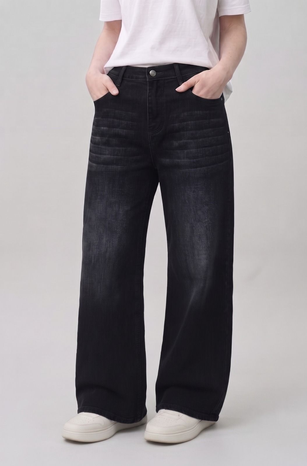zayla Women Baggy Fit High Rise Black Jeans-picture-3