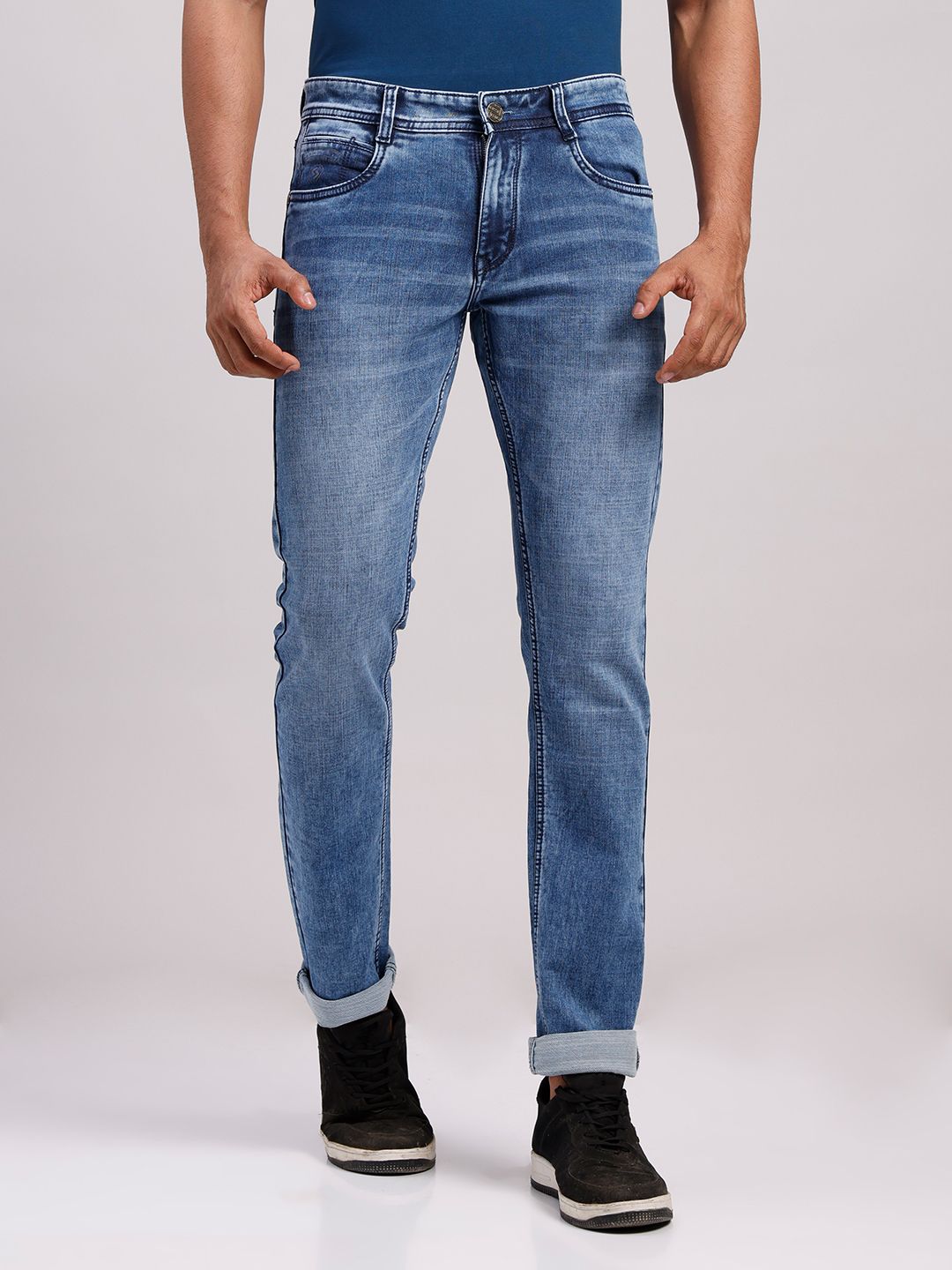 classic polo Men Slim Mid Rise Light Blue Jeans-picture-25