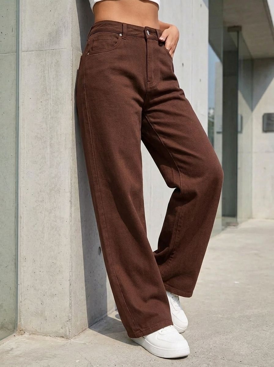 Women Regular Mid Rise Brown Jeans-image-45