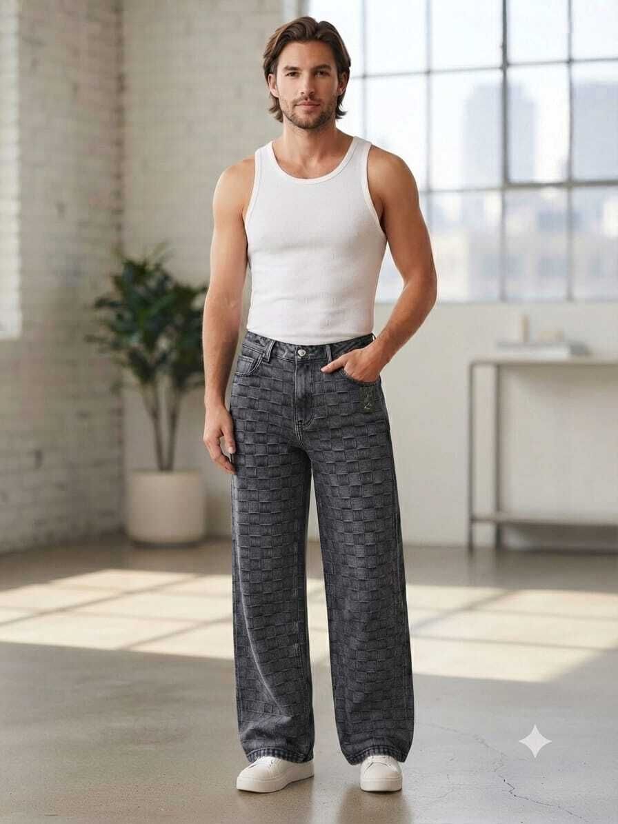 zaraa Men Relaxed Fit Mid Rise Black Jeans-picture-15