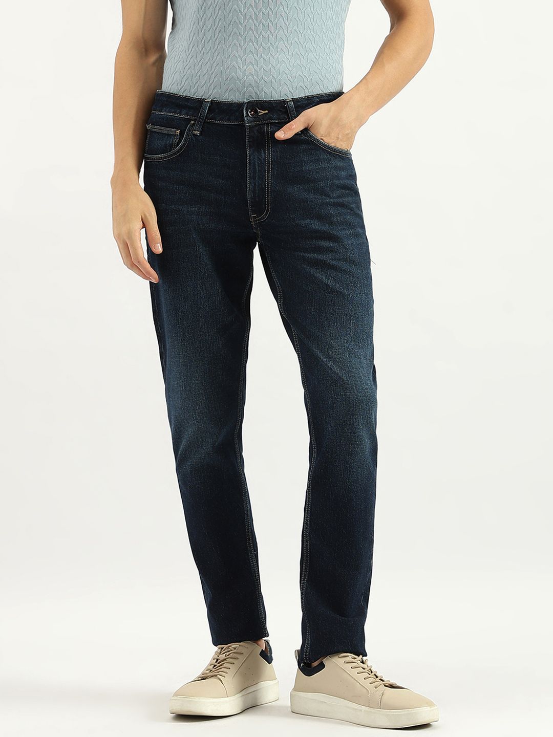 united colors of benetton Men Slim Mid Rise Blue Jeans-picture-18