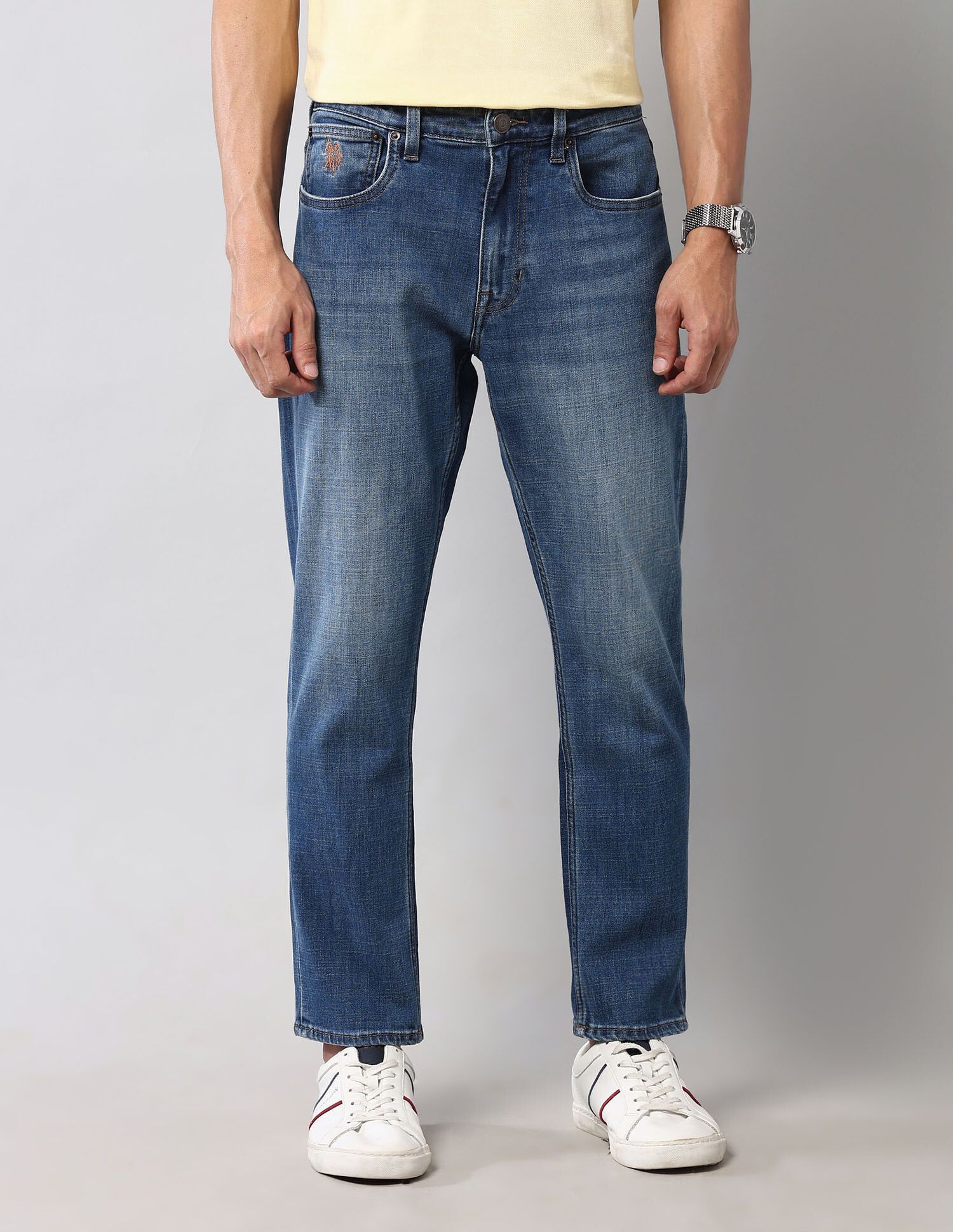 u.s. polo assn. Men Tapered Fit Mid Rise Blue Jeans-picture-24