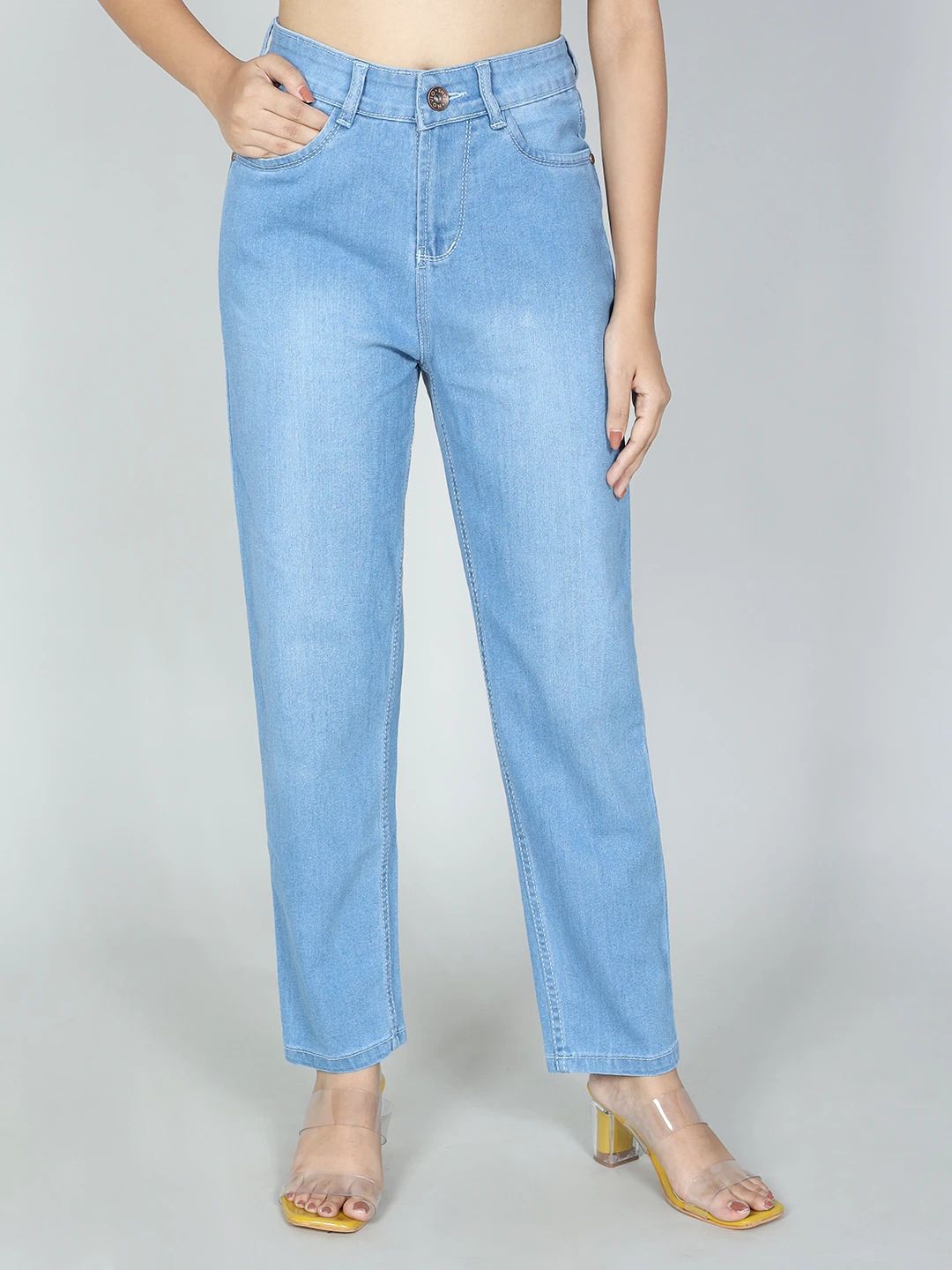Women Regular Mid Rise Light Blue Jeans-image-37