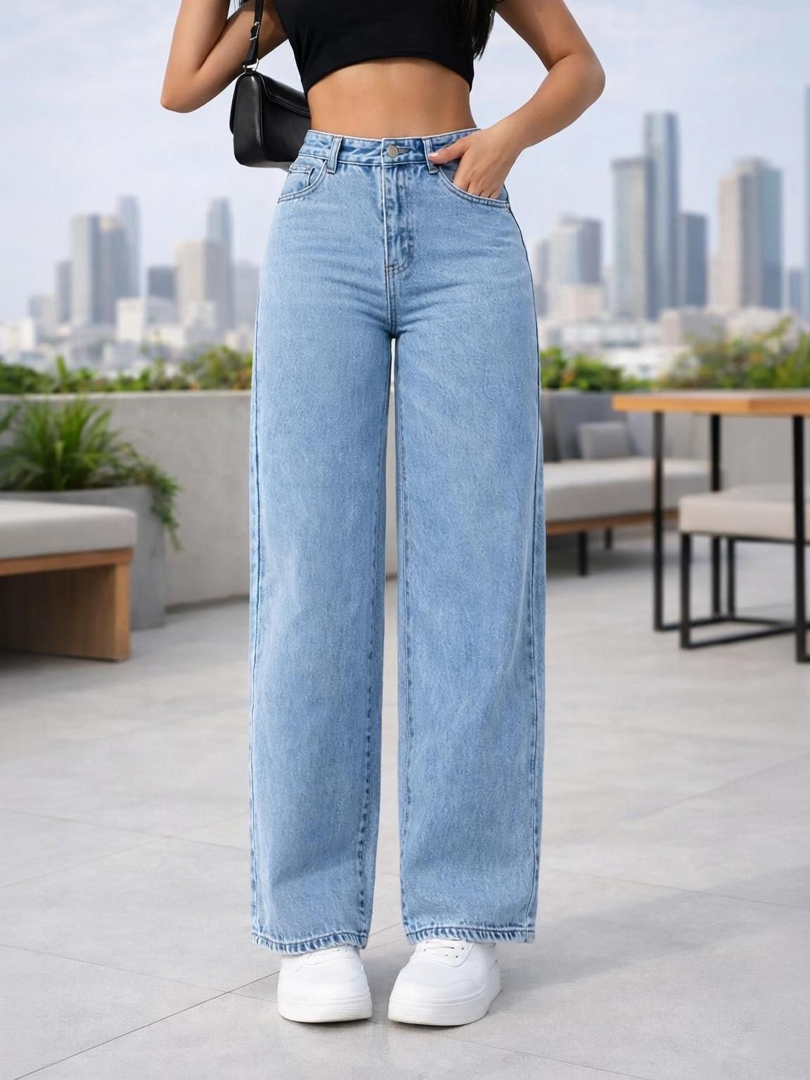 flying girls Women Regular High Rise Light Blue Jeans-picture-12