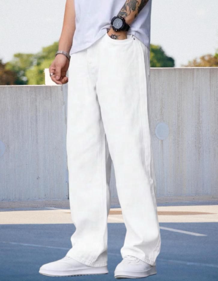dashing fit Men Loose Fit Mid Rise White Jeans-picture-13
