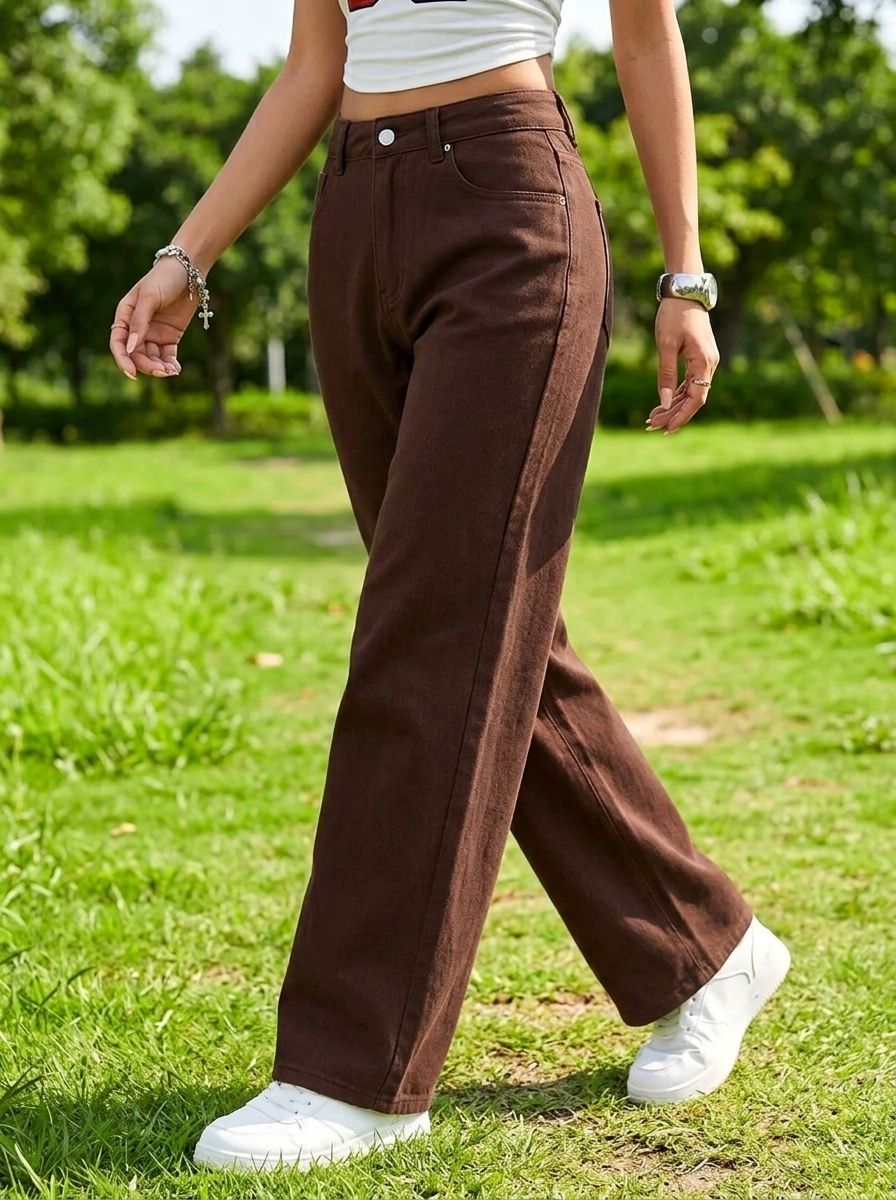 Women Regular Mid Rise Brown Jeans-image-44