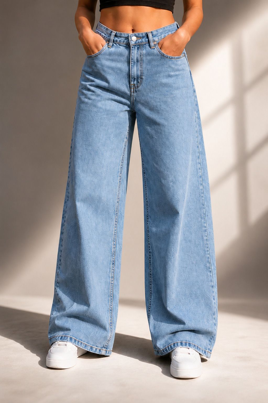 denigma Women Baggy Fit Mid Rise Light Blue Jeans-picture-25
