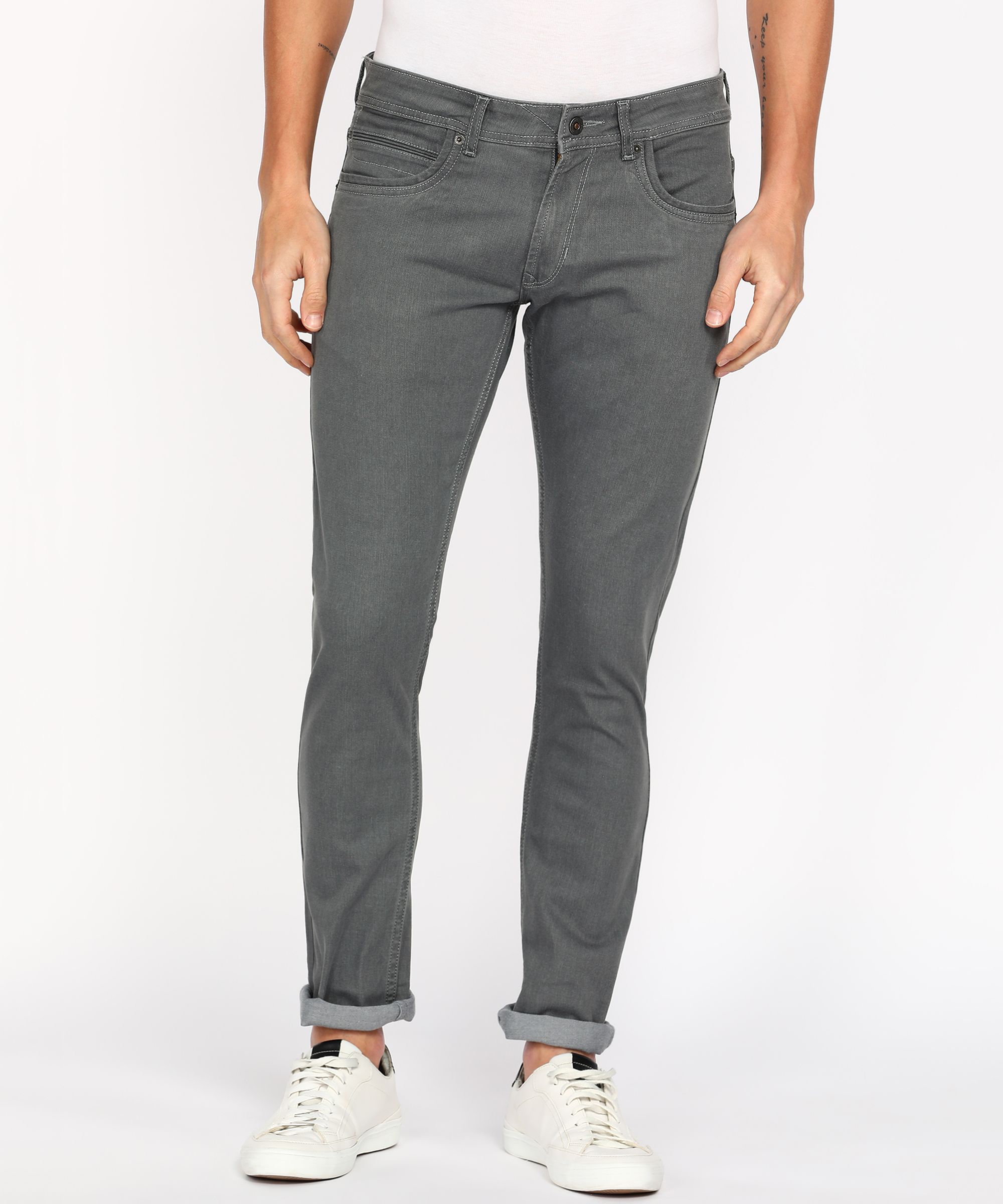 peter england Men Skinny Mid Rise Dark Blue Jeans-picture-13