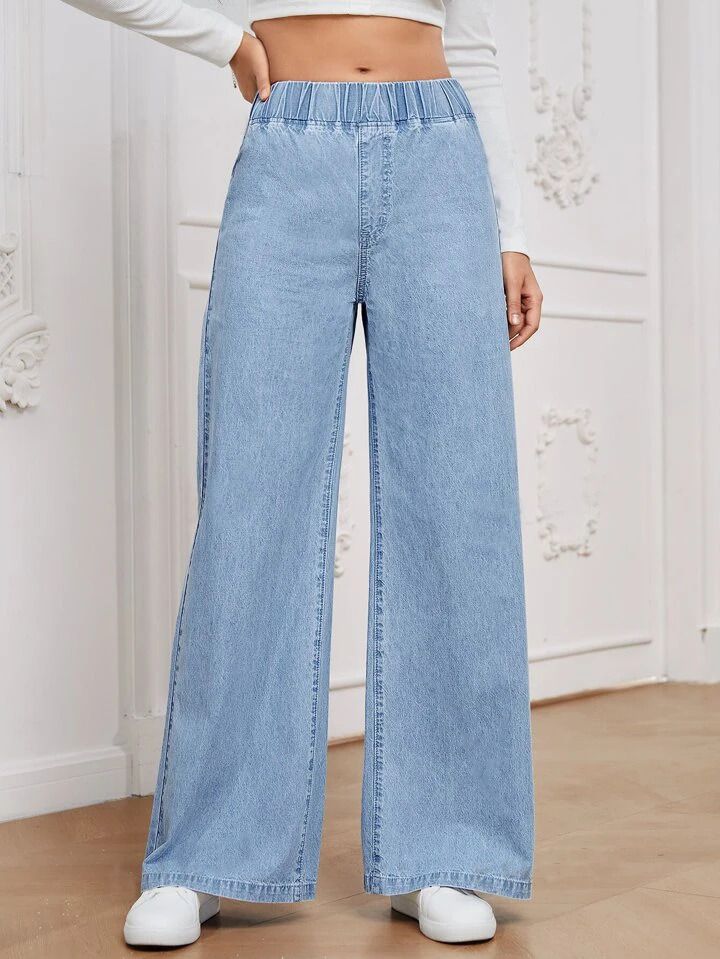 kashian Women Boyfriend High Rise Light Blue Jeans-picture-3