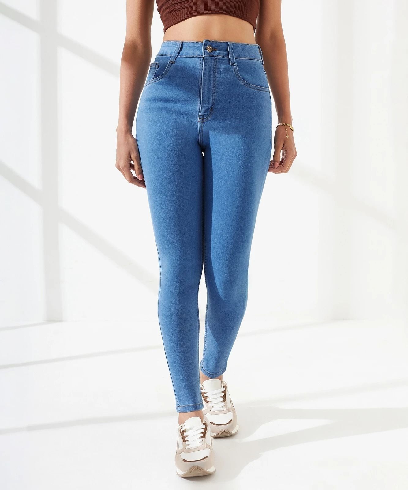 kashian Women Skinny High Rise Light Blue Jeans-picture-36