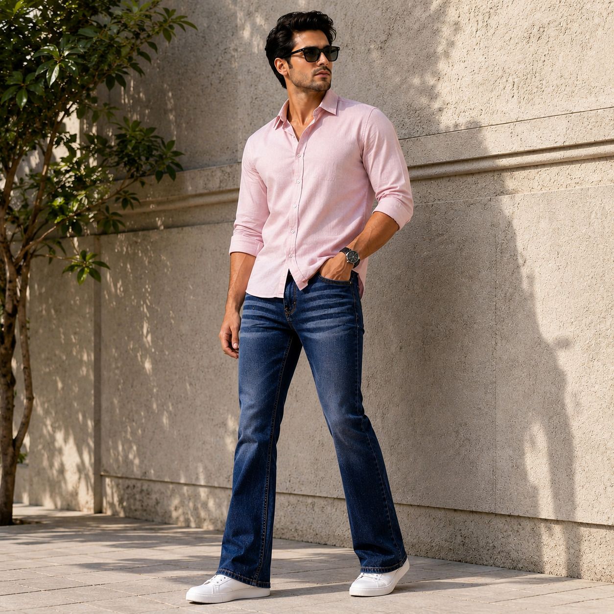 Men Regular Mid Rise Blue Jeans-image-7