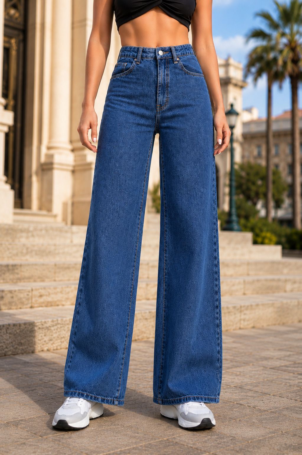 Women Baggy Fit Mid Rise Dark Blue Jeans-image-21