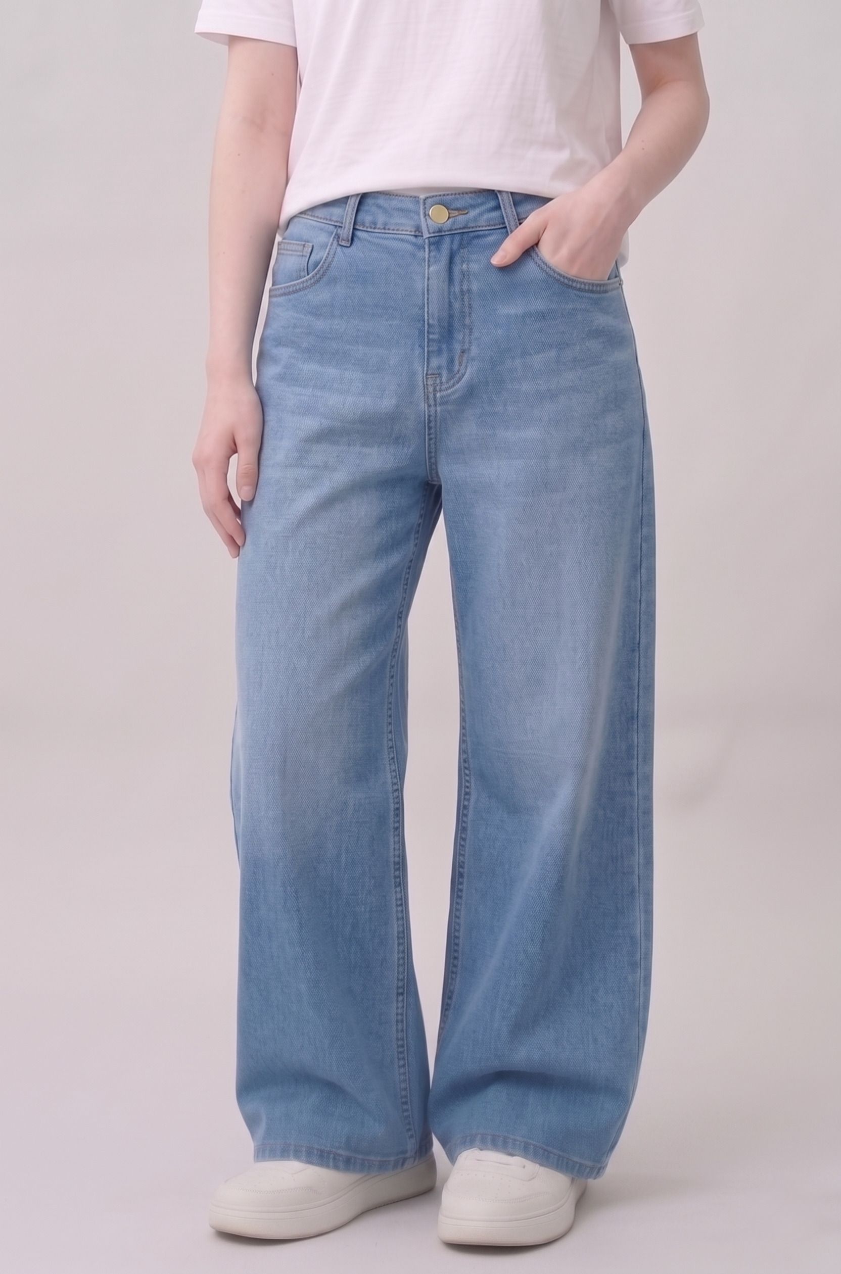 zayla Women Baggy Fit High Rise Light Blue Jeans-picture-44