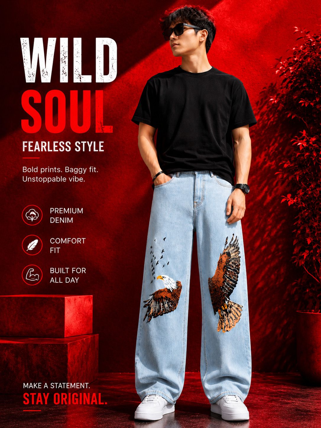 Men Straight Fit Mid Rise Light Blue Jeans-image-43