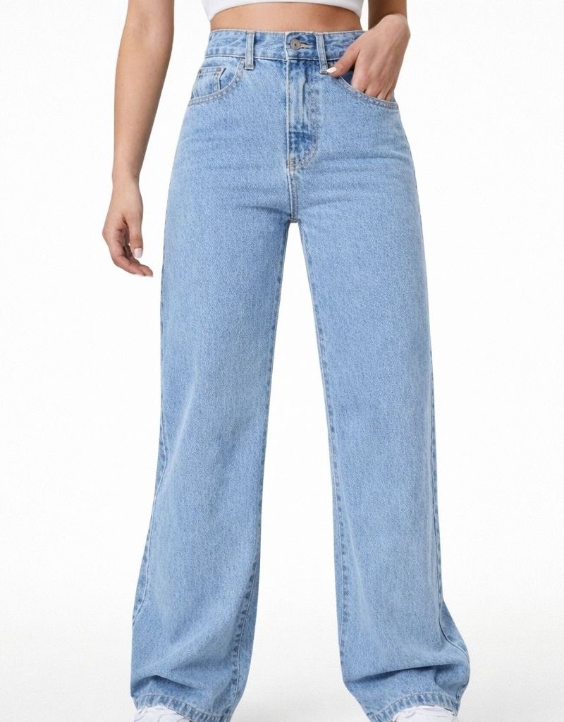 dlj Women Loose Fit Mid Rise Light Blue Jeans-picture-26