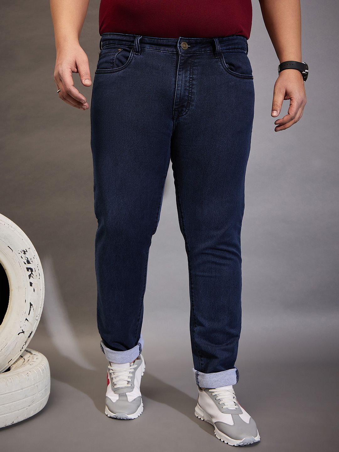 bigbanana Men Regular Mid Rise Dark Blue Jeans-picture-19