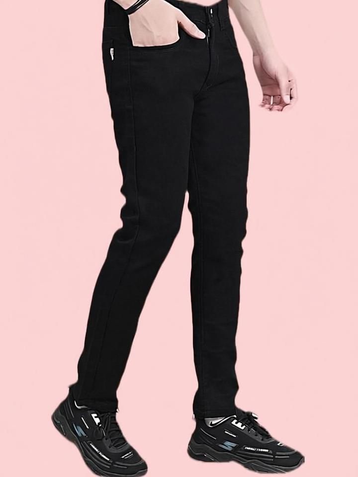 gruff Men Regular Mid Rise Black Jeans-picture-14