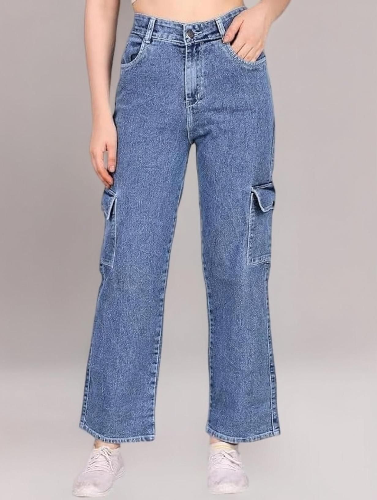 Women Straight Fit High Rise Blue Jeans-image-39