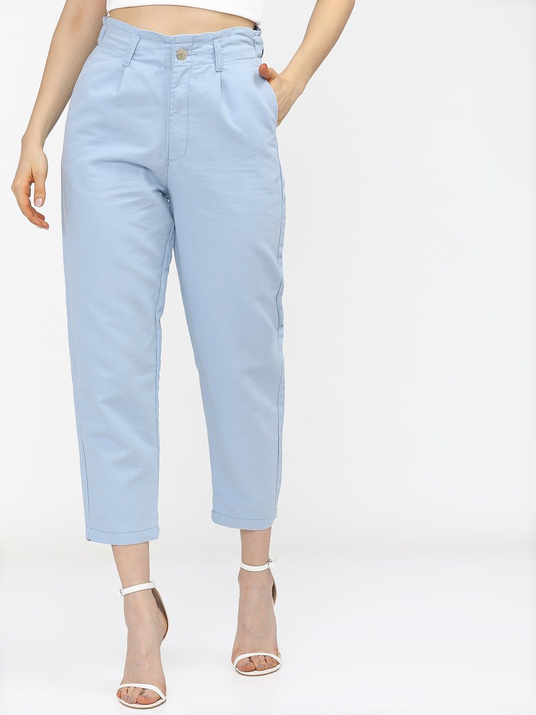 Women Boyfriend Mid Rise Light Blue Jeans-image-23
