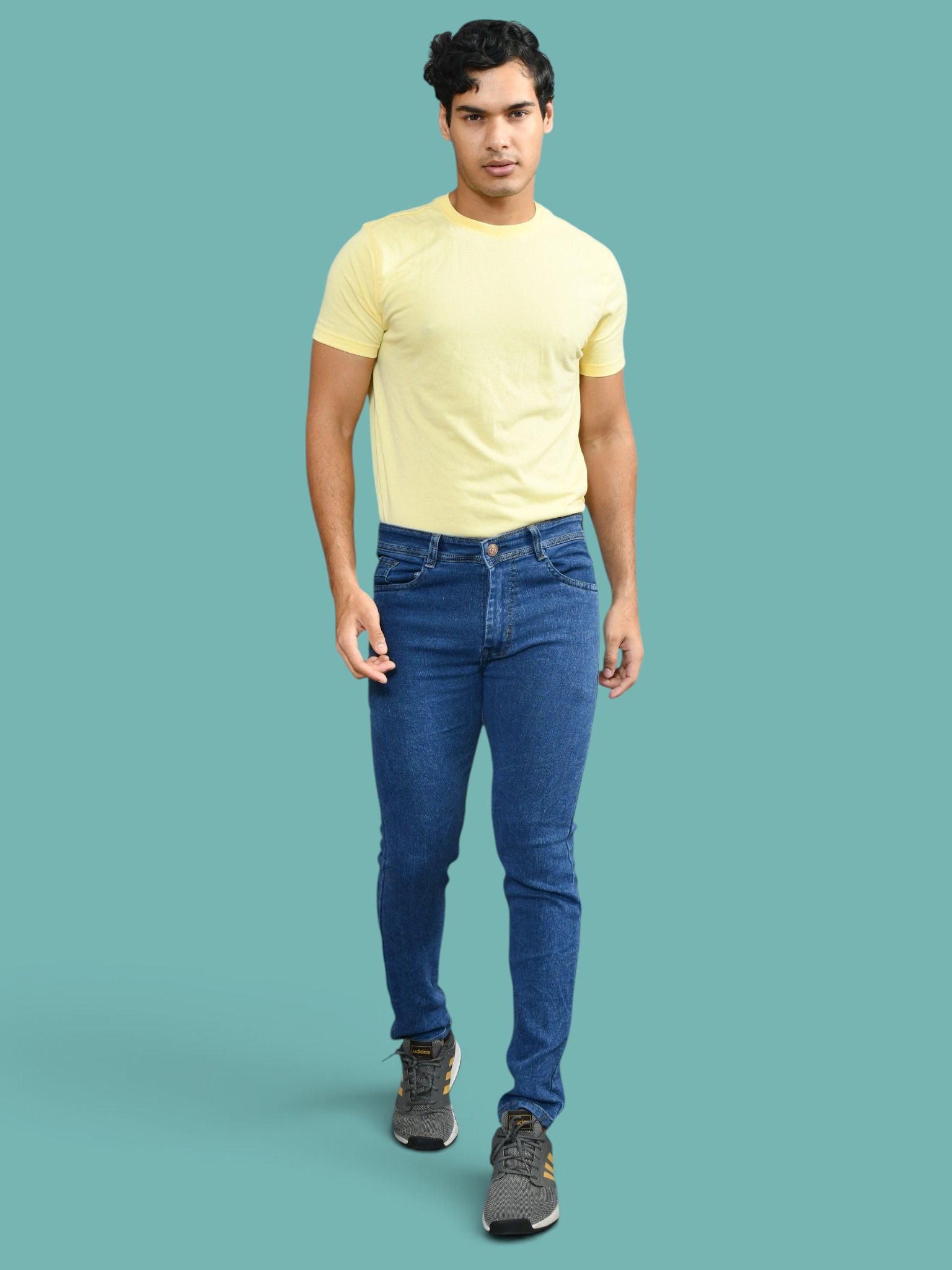 lzard Men Slim Mid Rise Blue Jeans-picture-11