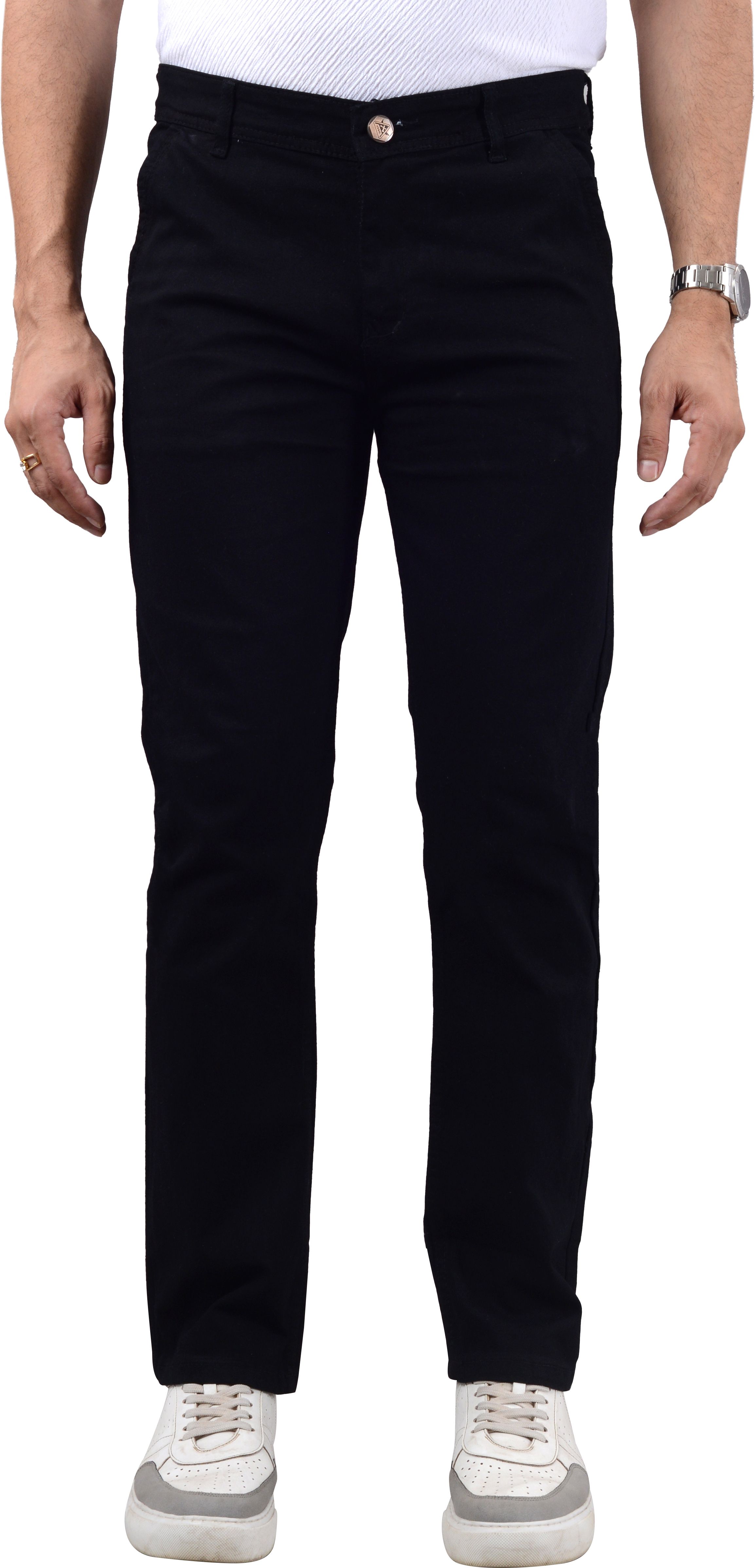 moudlin Men Regular Mid Rise Black Jeans-picture-11