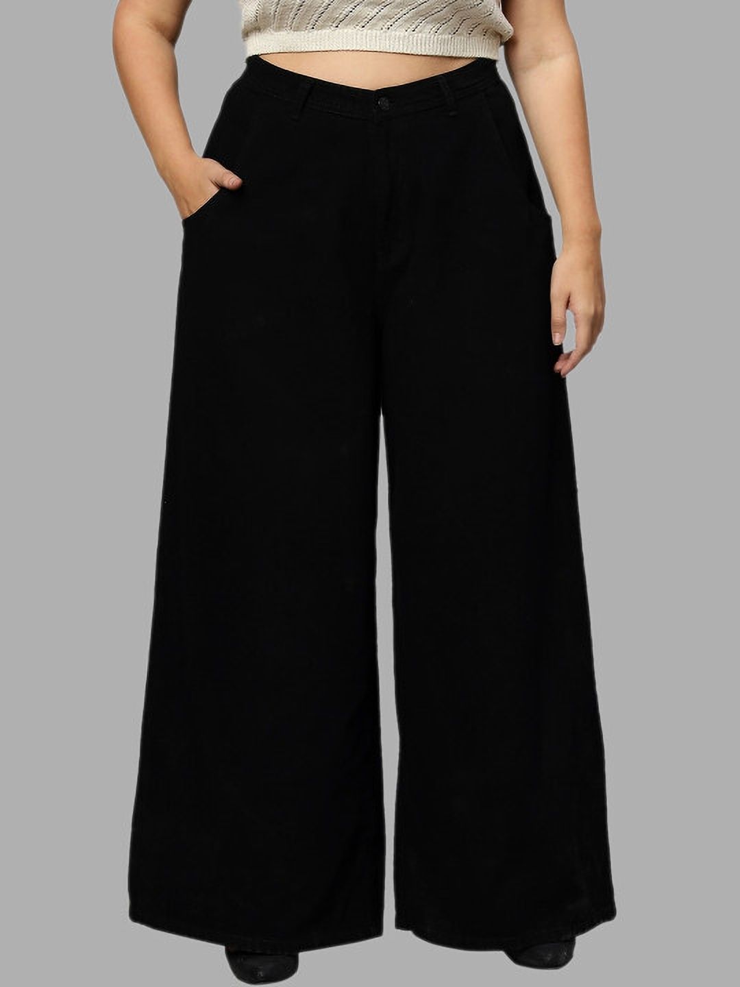 turning blue Women Flared High Rise Black Jeans-picture-17