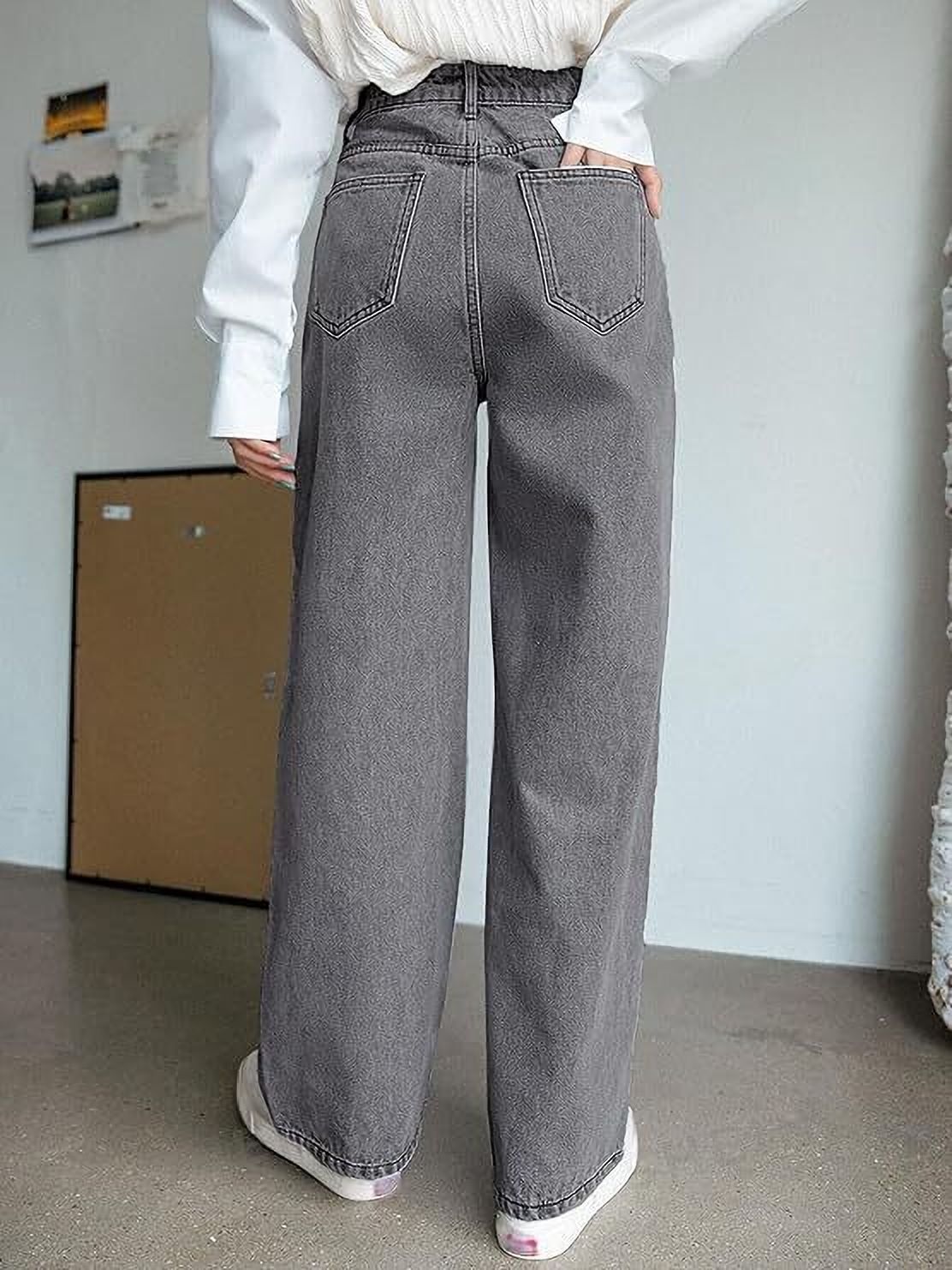 abc Women Straight Fit High Rise Grey Jeans-picture-19