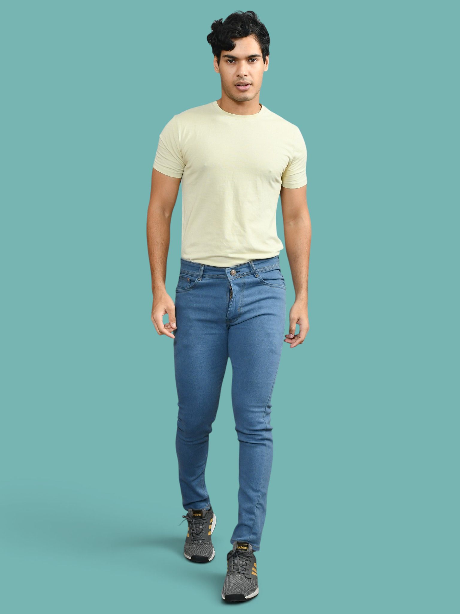 lzard Men Slim Mid Rise Blue Jeans-picture-17