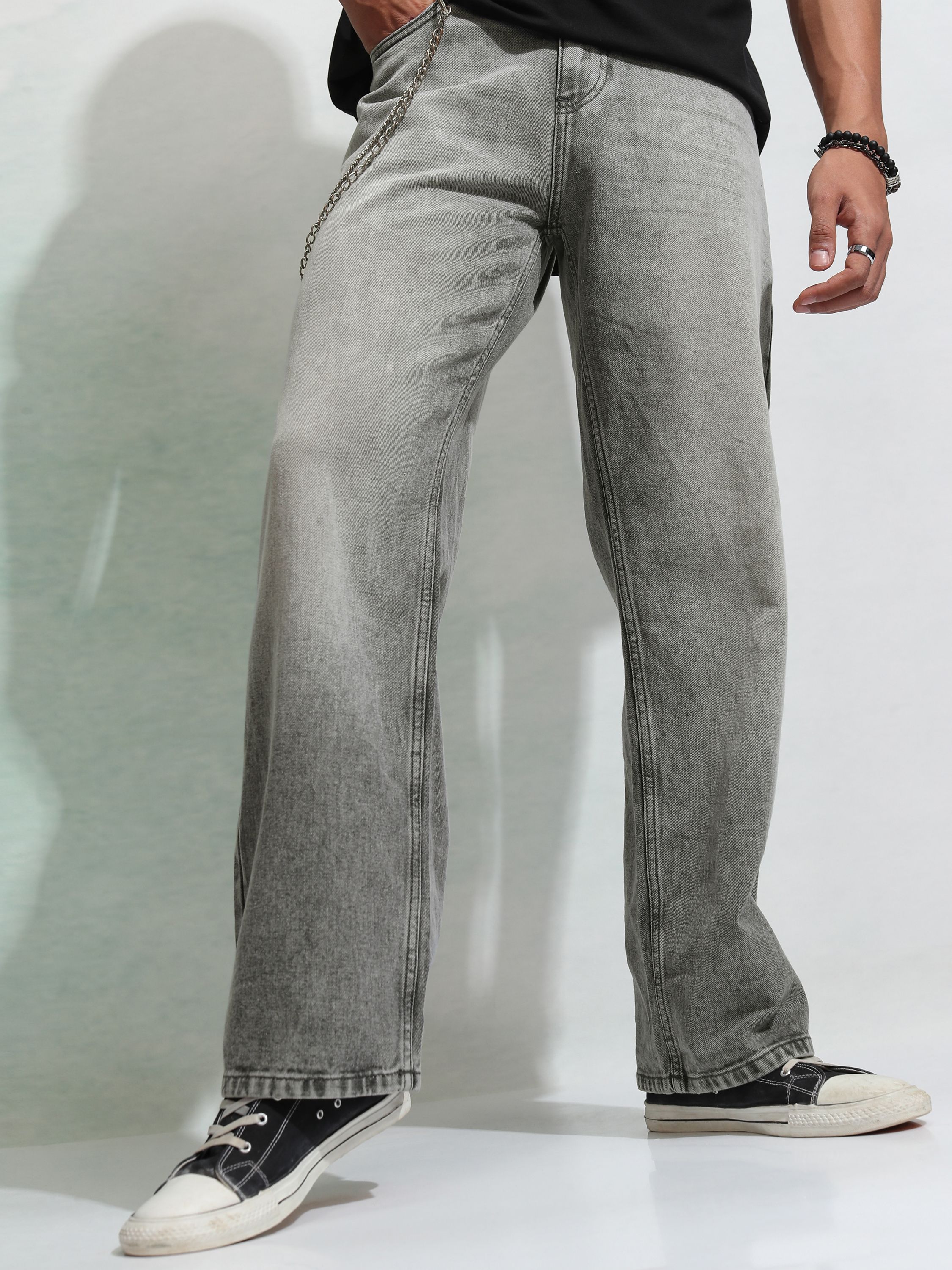 highlander Men Flared Mid Rise Grey Jeans-picture-20