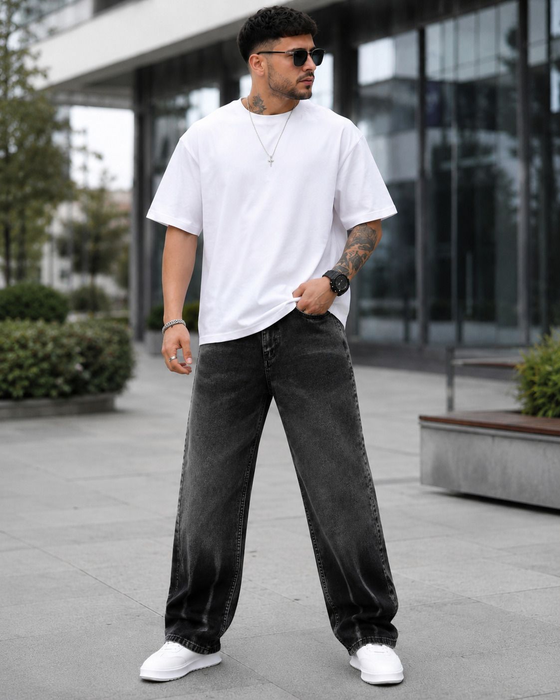 denim hawk Men Loose Fit Mid Rise Grey Jeans-picture-13