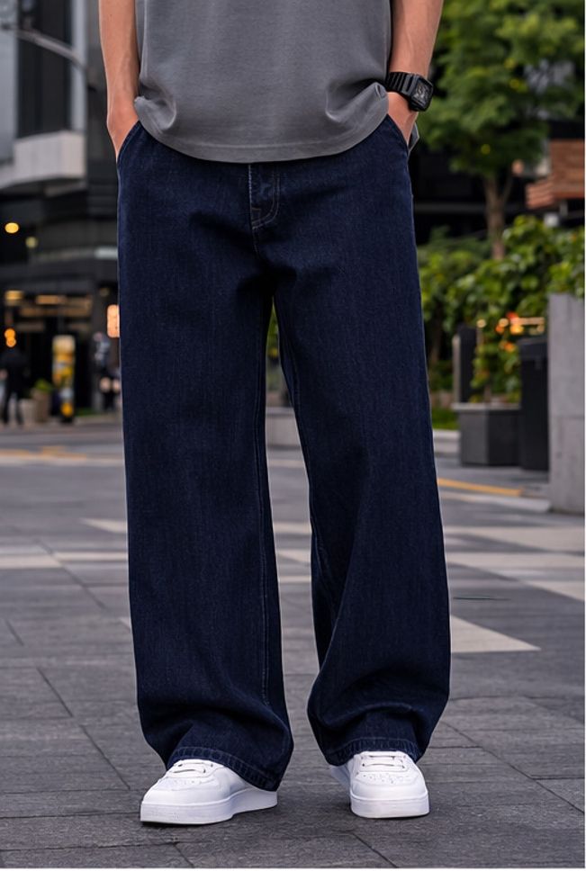sobbers Men Straight Fit Mid Rise Dark Blue Jeans-picture-19