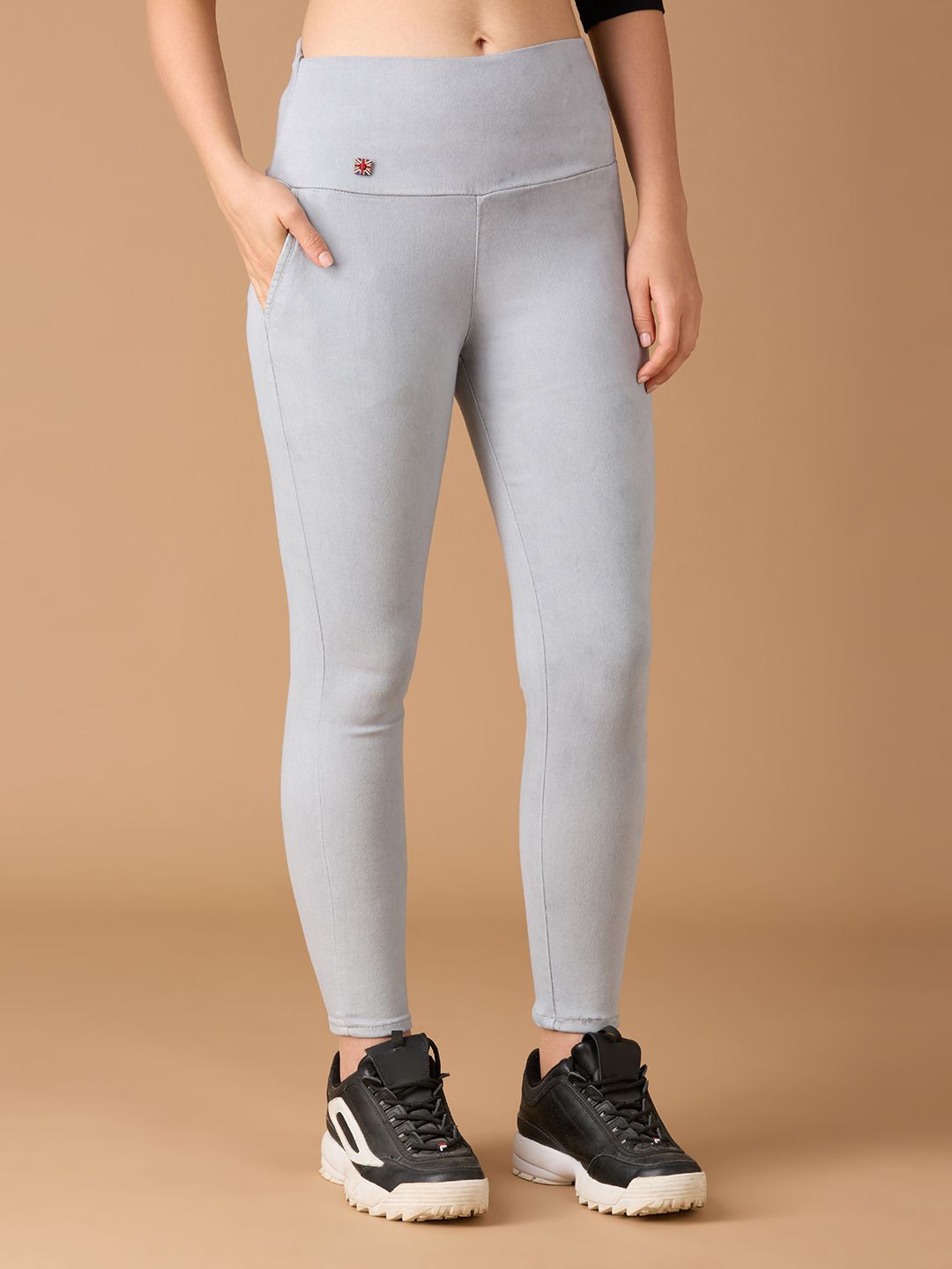 Women Skinny High Rise Grey Jeans-image-14