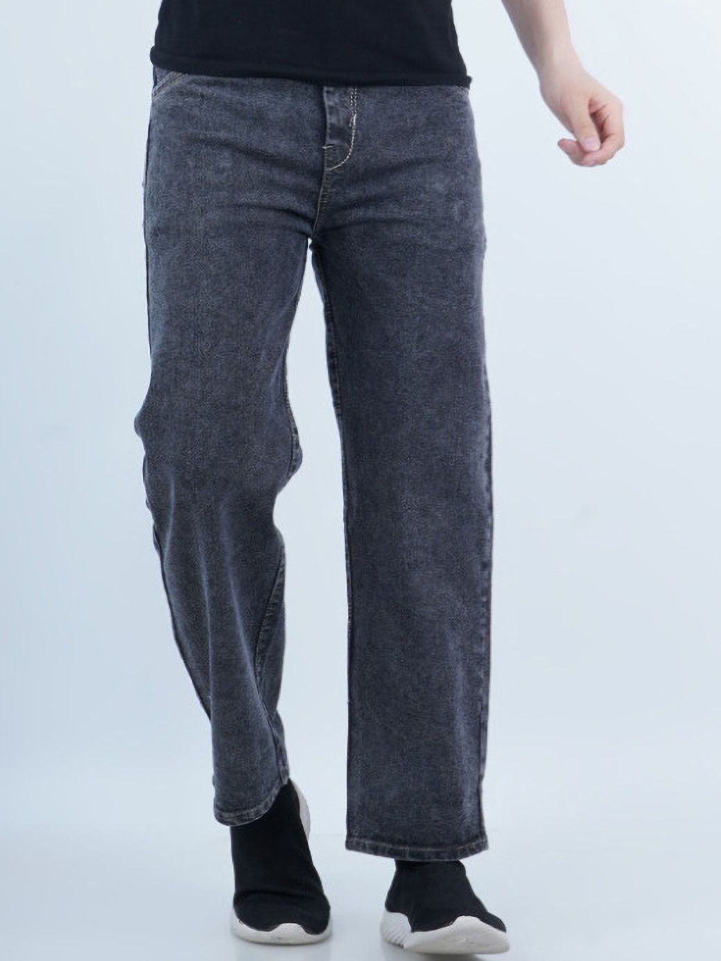 moda rapido Men Loose Fit Mid Rise Grey Jeans-picture-11