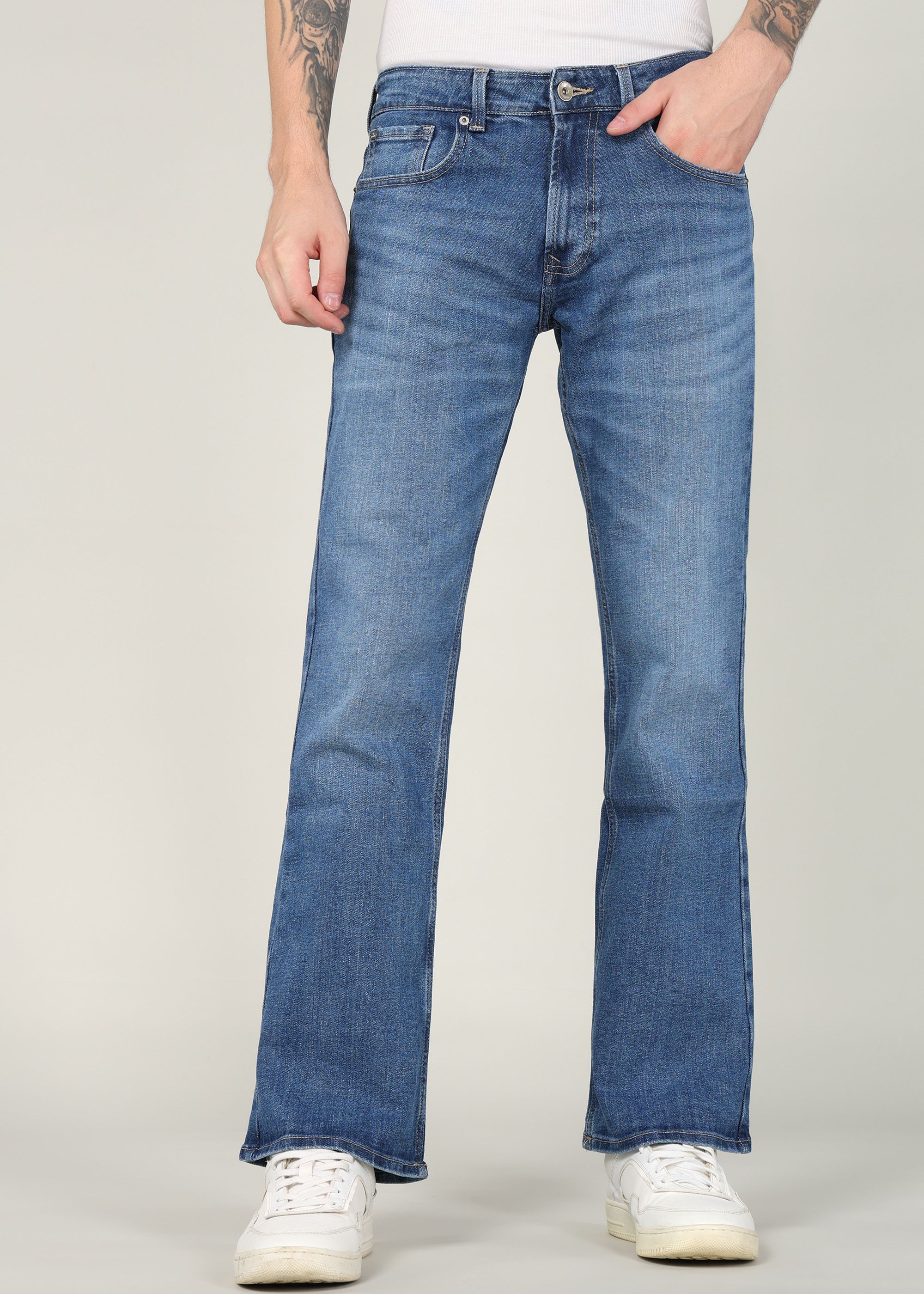 spykar Men Boot-Leg Mid Rise Blue Jeans-picture-29