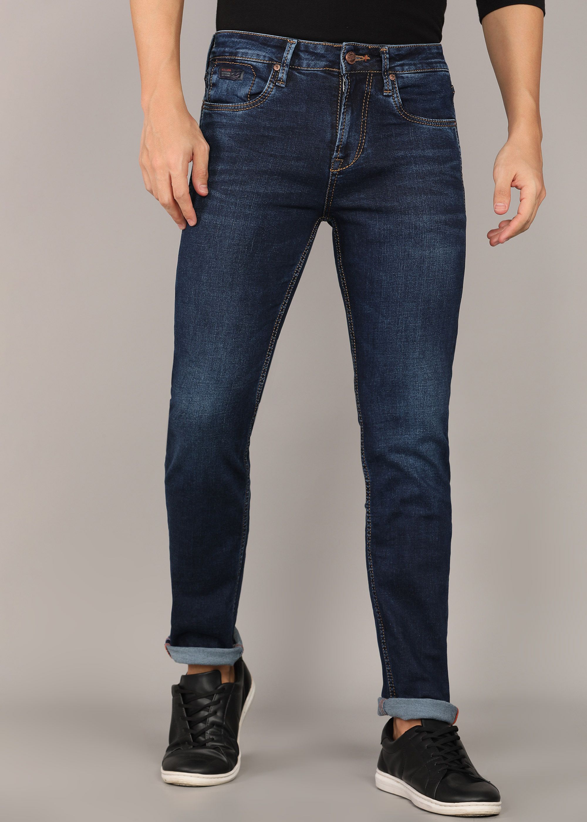 killer Men Slim Mid Rise Blue Jeans-picture-24