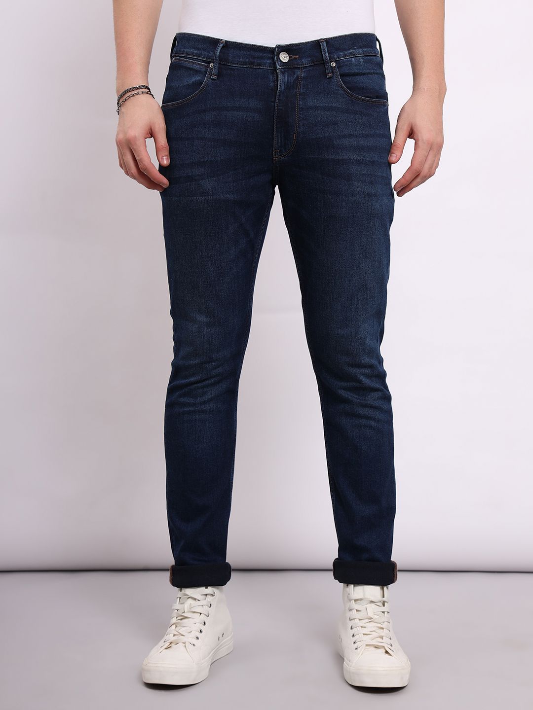 lee Men Slim Mid Rise Dark Blue Jeans-picture-16
