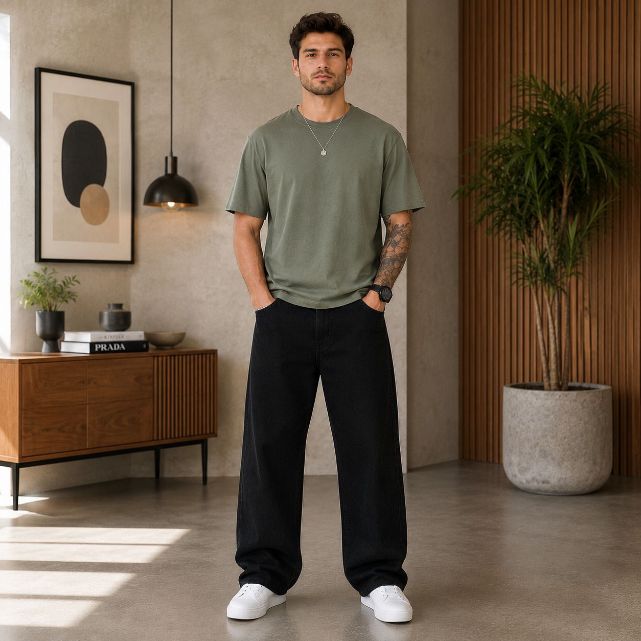blacode Men Straight Fit Mid Rise Black Jeans-picture-21