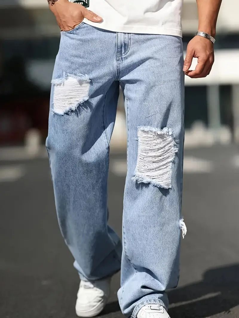 arbia funki Men Slim Mid Rise Light Blue Jeans-picture-16